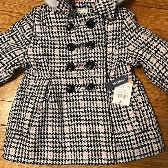 Oshkosh Houndstooth Girl's Peacoat Jacket Size 2T - Picture 2 of 8